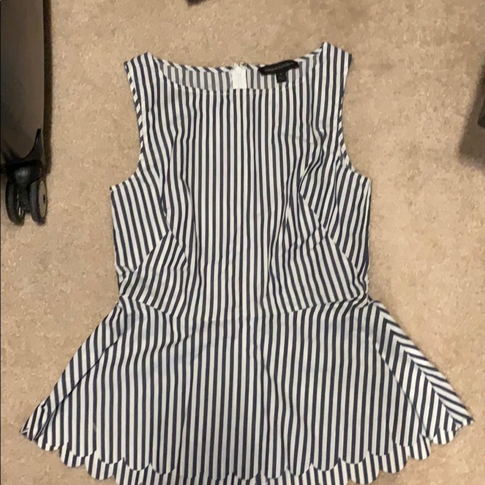 Banana Republic black and white striped top